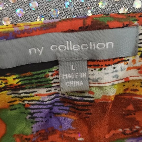 Bright Multicolored V Neck Blouse Artsy - Picture 3 of 3